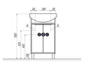 Тумба под раковину Акватон Рико 50 см 1A212401RIB90