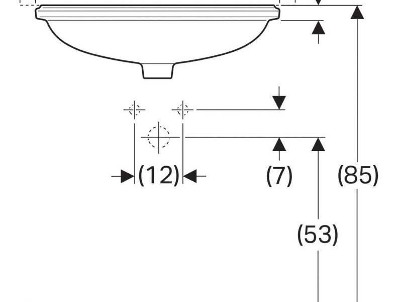 Раковина Geberit Variform 500.756.01.2 55 x 40 см овальная, встраиваемая снизу, с переливом