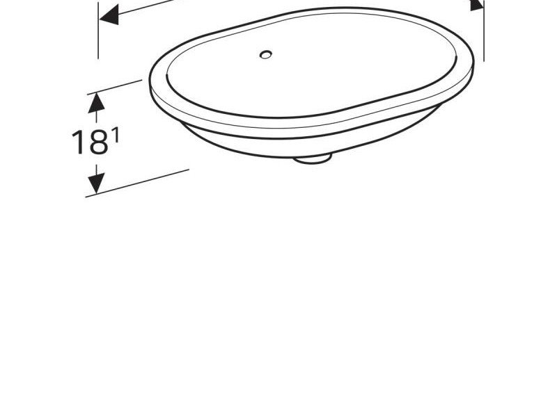 Раковина Geberit Variform 500.756.01.2 55 x 40 см овальная, встраиваемая снизу, с переливом