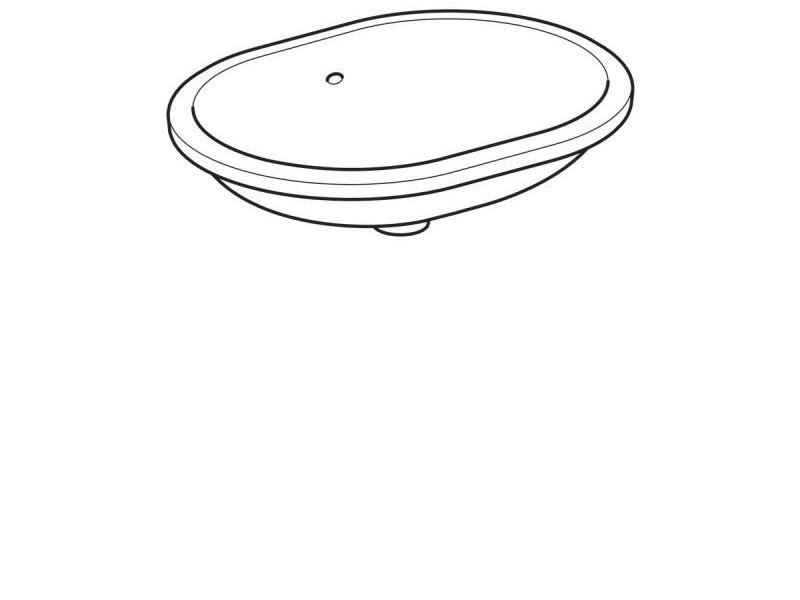 Раковина Geberit Variform 500.756.01.2 55 x 40 см овальная, встраиваемая снизу, с переливом
