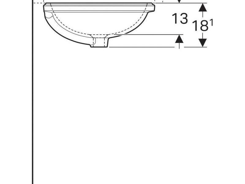 Раковина Geberit Variform 500.756.01.2 55 x 40 см овальная, встраиваемая снизу, с переливом