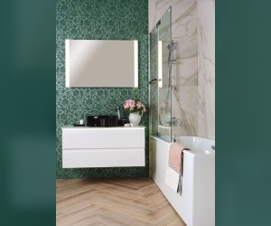 Тумба со столешницей под раковину Jacob Delafon Madeleine, 100 см, со светодиодной подсветкой, белая глянцевая, EB2084-J5