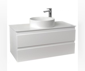 Тумба со столешницей под раковину Jacob Delafon Madeleine, 100 см, со светодиодной подсветкой, белая глянцевая, EB2084-J5