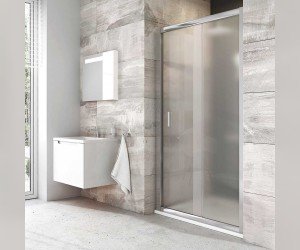 Душевая дверь в нишу Ravak Blix BLDP2-110, профиль блестящий, витраж грейп, 0PVD0C00ZG