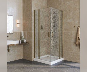 Душевой уголок Vegas Glass EFA Lux, 120 x 120 x 199.5 см, профиль бронза, стекло фея