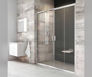 Душевая дверь в нишу Ravak Blix BLDP4-160, профиль блестящий, витраж транспарент, 0YVS0C00Z1