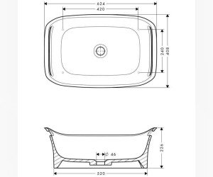 Раковина AXOR Urquiola 11300000, 62.4 х 40.8 х 22.6 см накладная, цвет белый