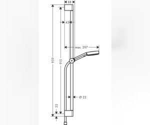 Душевой гарнитур Hansgrohe Pulsify Select, лейка Relaxation 3 режима, хром глянцевый, диск черный, 24170000