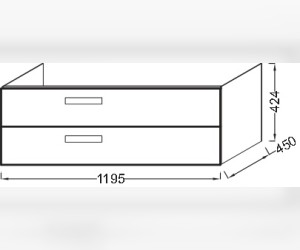 Тумба под раковину Jacob Delafon Rythmik 120 см, EB1305-E70 цвет Арлингтонгский Дуб