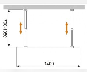 Душевое ограждение Cezares Liberta-L-2-140-C-Cr 140 x 195 см, стекло прозрачное, профиль хром