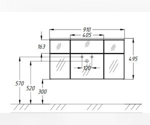 Тумба под раковину Opadiris Кристалл Лофт 90 см подвесная, антрацит, белый, 00-00003652