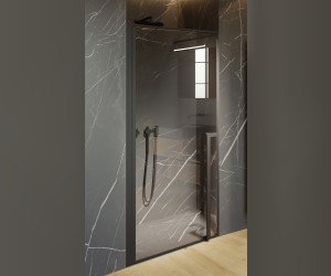 Дверь распашная Riho Lucid GD101 GD110B000 100 x 200 см, стекло прозрачное, профиль черный матовый