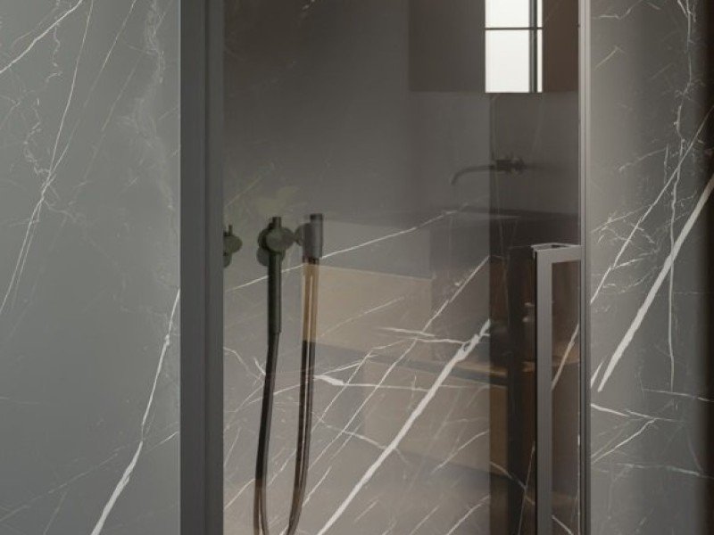 Дверь распашная Riho Lucid GD101 GD110B000 100 x 200 см, стекло прозрачное, профиль черный матовый