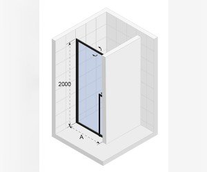 Дверь распашная Riho Lucid GD101 GD110B000 100 x 200 см, стекло прозрачное, профиль черный матовый