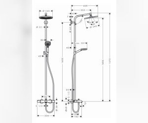 Душевая стойка Hansgrohe Crometta S 240 Showerpipe 27320000 1jet хром