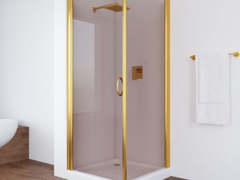 Душевой уголок Vegas Glass EP-Fis, 80 x 80 x 190 см, профиль золото, стекло бронза