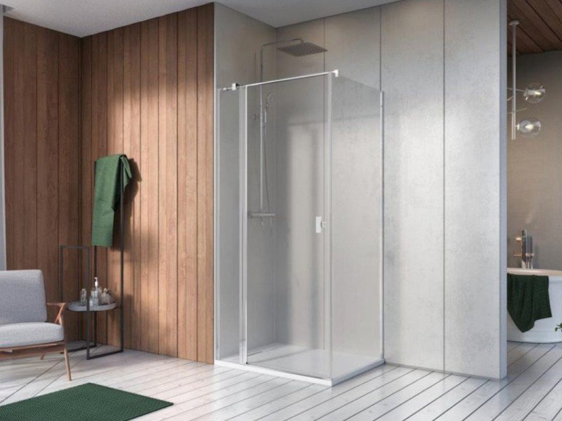 Душевой уголок Radaway Nes KDJ II, 80 x 75 см, левая дверь, стекло прозрачное, профиль хром