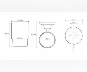 Стакан для зубных щеток Bemeta Retro 144310012 7 x 11.5 x 9.5 см, хром