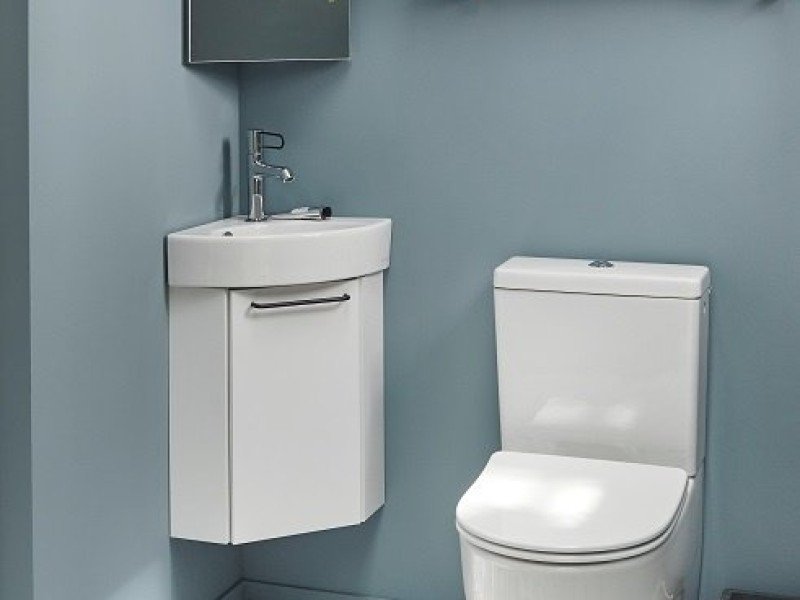 Тумба под раковину Jacob Delafon Odeon Rive Gauche 45 см, цвет серый антрацит глянцевый, ручки на выбор, EB2584D-RX-442/EB2584G-RX-442