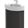 Тумба под раковину Jacob Delafon Odeon Rive Gauche 45 см, цвет серый антрацит глянцевый, ручки на выбор, EB2584D-RX-442/EB2584G-RX-442