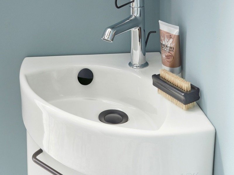 Тумба под раковину Jacob Delafon Odeon Rive Gauche 45 см, цвет серый антрацит глянцевый, ручки на выбор, EB2584D-RX-442/EB2584G-RX-442