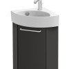 Тумба под раковину Jacob Delafon Odeon Rive Gauche 45 см, цвет серый антрацит глянцевый, ручки на выбор, EB2584D-RX-442/EB2584G-RX-442