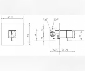 Смеситель Migliore Kvant 25403 термостатический, скрытого монтажа, для душа, хром