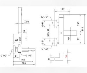 Смеситель Migliore Kvant 25391 для ванны и душа, золото