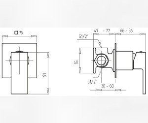 Смеситель Migliore Kvant 25399 скрытого монтажа, для душа, хром
