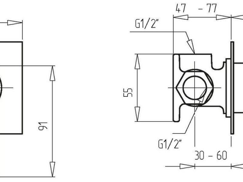 Смеситель Migliore Kvant 25399 скрытого монтажа, для душа, хром