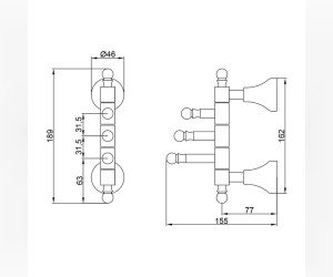 Крючок тройной поворотный Veragio Gialetta VR.GIL-6435.CR, хром