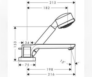 Смеситель для ванны AXOR Urquiola 11445000 на борт ванны