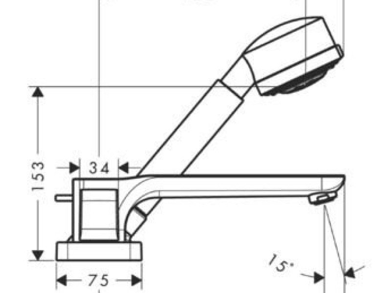 Смеситель для ванны AXOR Urquiola 11445000 на борт ванны