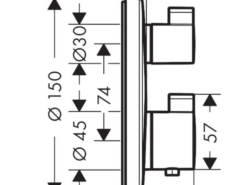 Смеситель Hansgrohe Ecostat S для душа с термостатом, черный матовый, 15758670