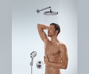 Смеситель Hansgrohe Ecostat S для душа с термостатом, черный матовый, 15758670