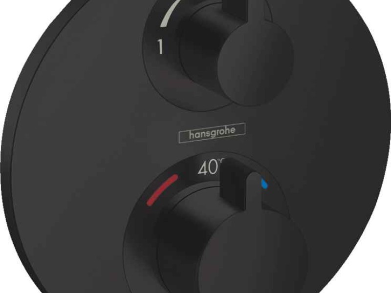 Смеситель Hansgrohe Ecostat S для душа с термостатом, черный матовый, 15758670