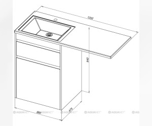 Тумба под раковину Aquanet Токио 58 00239290 (напольная, 1 ящик), цвет белый