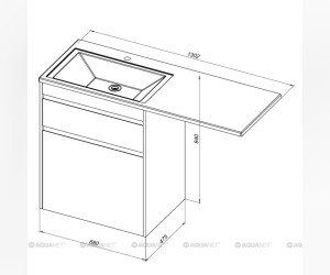 Тумба под раковину Aquanet Токио 68 00239291 (напольная, 1 ящик), цвет белый
