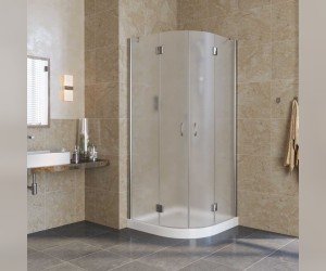 Душевой уголок Vegas Glass AFS Lux, 80 x 80 x 189.5 см, профиль глянцевый хром, стекло сатин