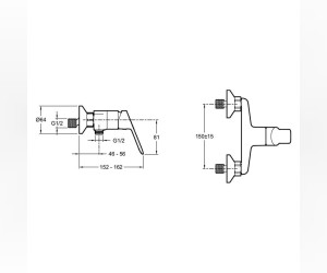 Смеситель Jacob Delafon Lucien E20847-CP для душа, хром