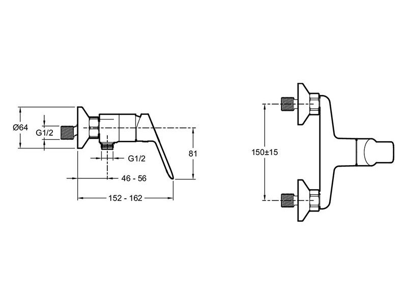 Смеситель Jacob Delafon Lucien E20847-CP для душа, хром