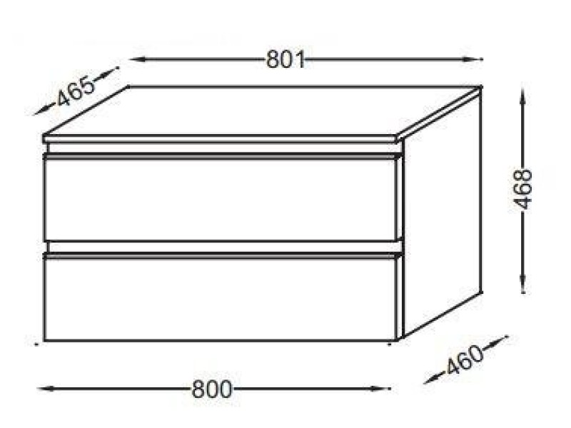 Шкаф подвесной Jacob Delafon Vox 80 см, EB2061-RA-G1C, цвет - белый блестящий лак