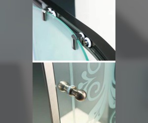 Душевой уголок Cezares GIUBILEO, 100 х 100 х 195 см, стекло прозрачное узорчатое