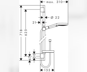 Душевой гарнитур Hansgrohe Raindance Select S 120/Unica 26632400, хром/белый