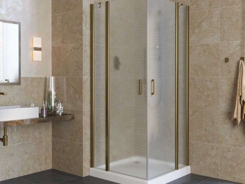 Душевой уголок Vegas Glass EFA Lux, 90 x 90 x 199.5 см, профиль бронза, стекло ретро