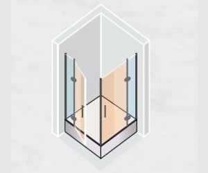 Душевой уголок Vegas Glass EFA Lux, 90 x 90 x 199.5 см, профиль бронза, стекло ретро