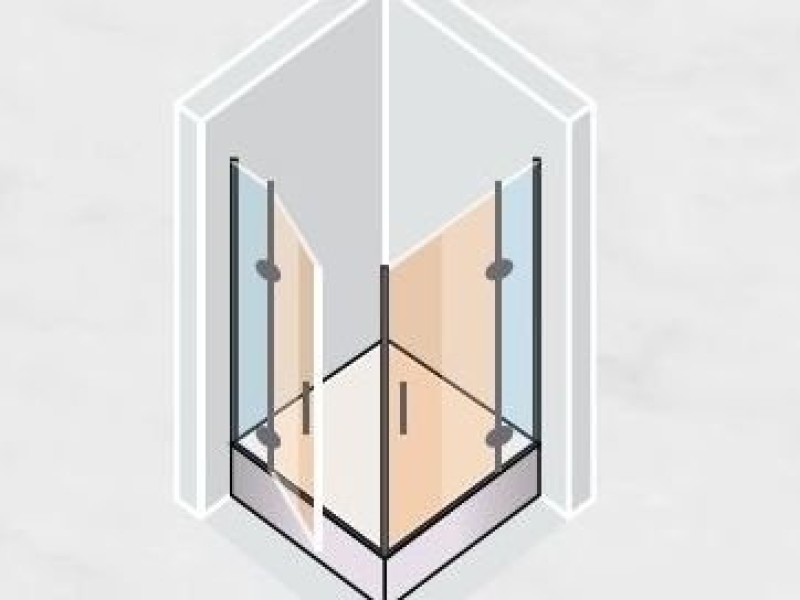 Душевой уголок Vegas Glass EFA Lux, 90 x 90 x 199.5 см, профиль бронза, стекло ретро