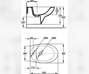 Биде Jacob Delafon Patio E4189-00 подвесное