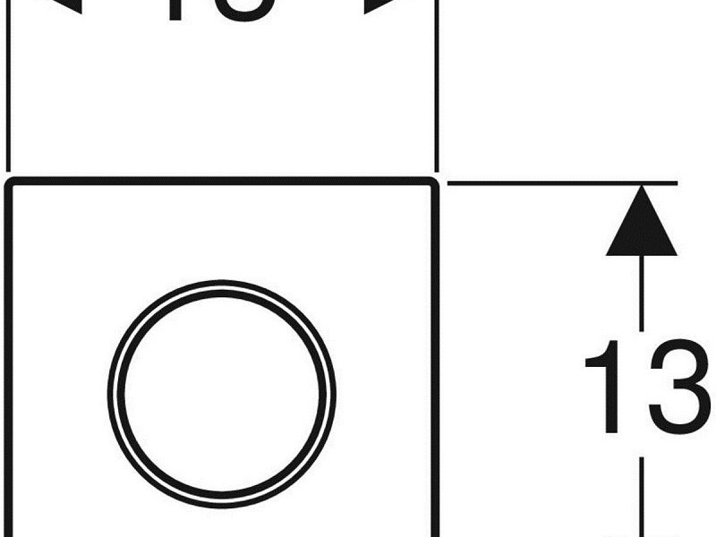 Ручной пневмопривод Geberit Type 10 для писсуара, клавиша и кольцо - хром матовый, панель - белая, 116.015.KL.1