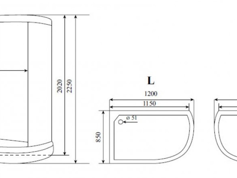 Душевая кабина Timo Standart Т-6602 Silver L/R 120 x 85 см, с крышей, с гидрозатвором, хром